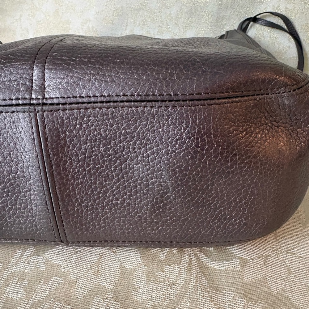 Brighton Barbados Pewter Pebbled Leather Hobo Bag with Heart Charms - Picture 12 of 16
